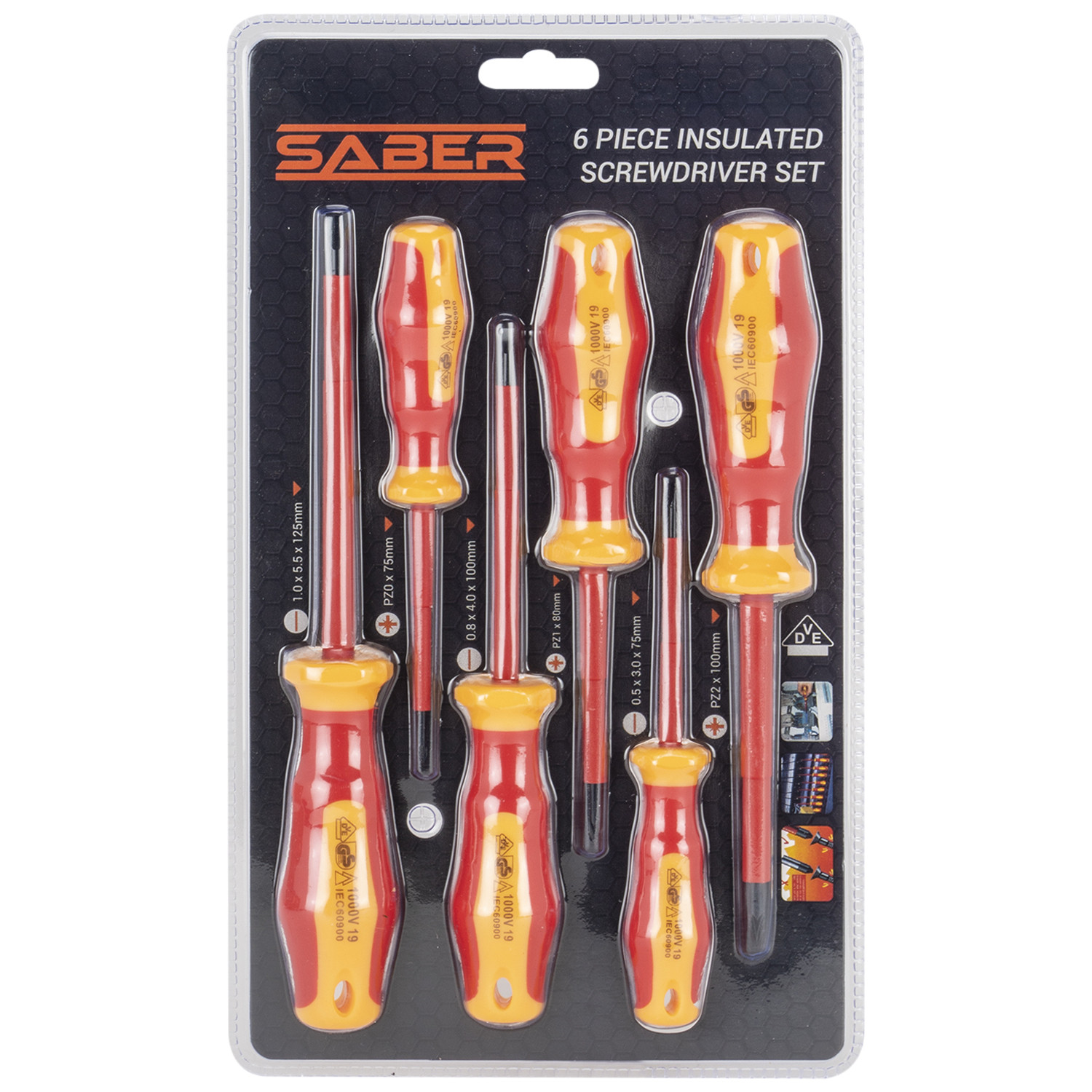 Saber 6 Piece Insulated Screwdriver Set Wilko