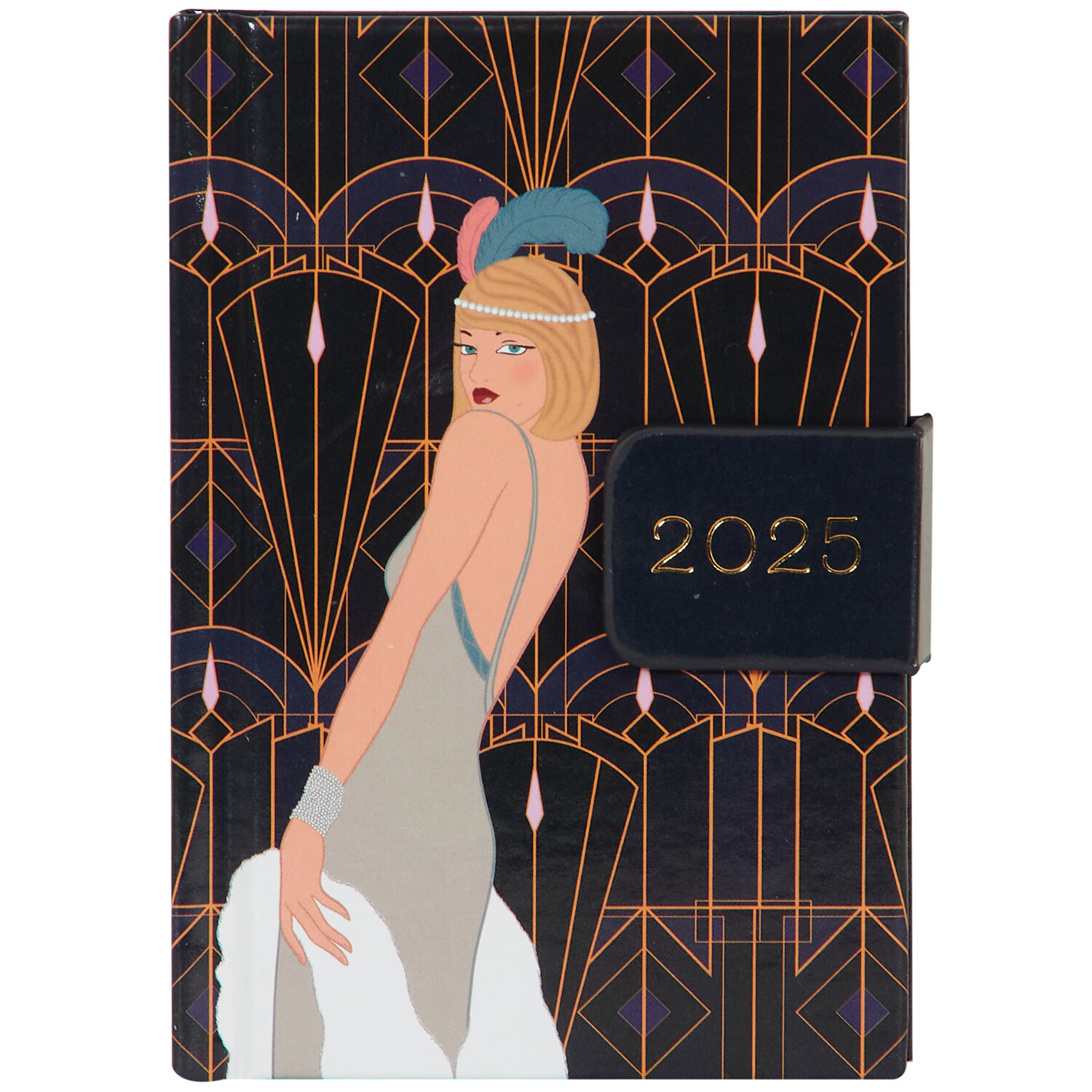 2025 Mini Art Deco Diary Black Wilko
