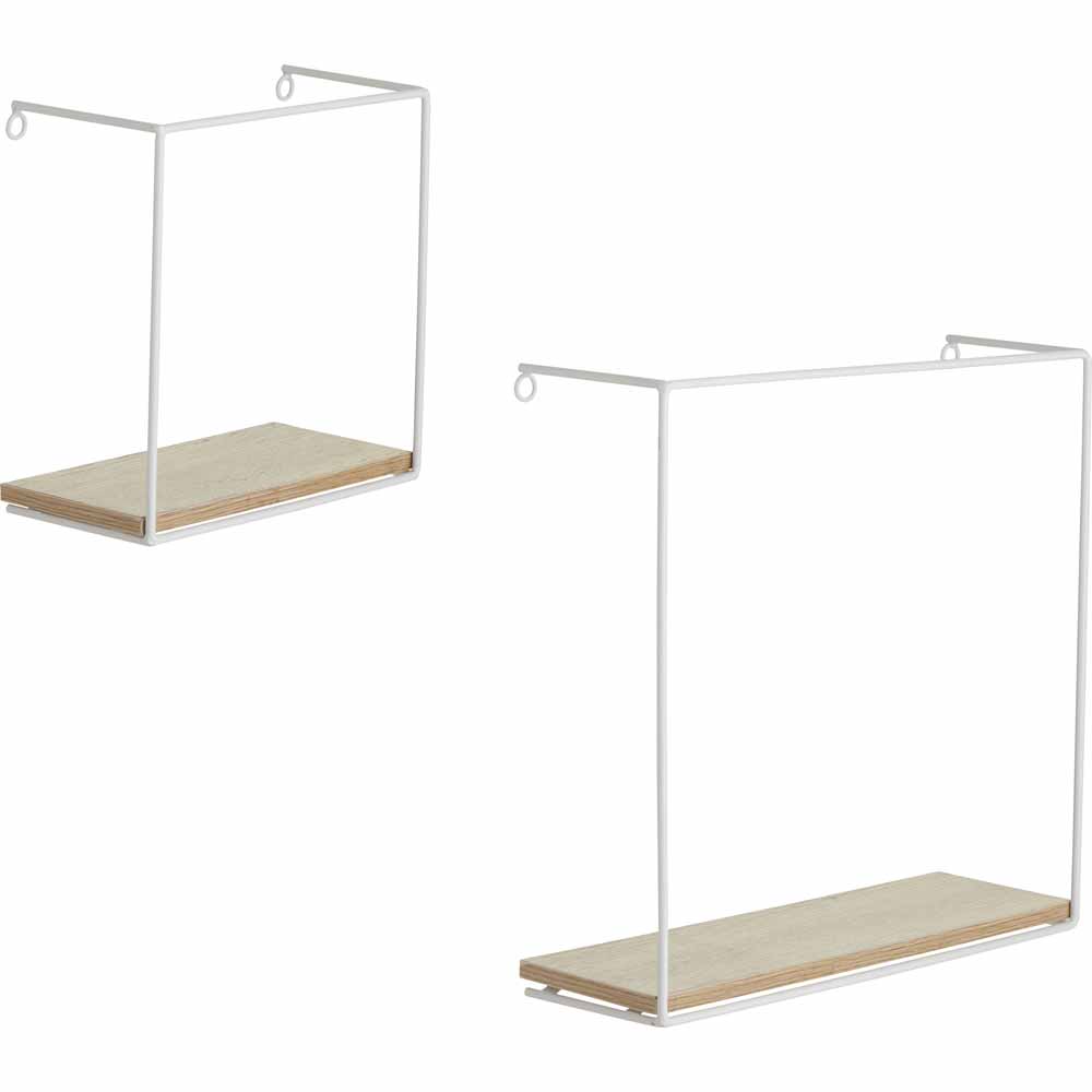 Wilko Set 2 White Cube Shelves Wilko