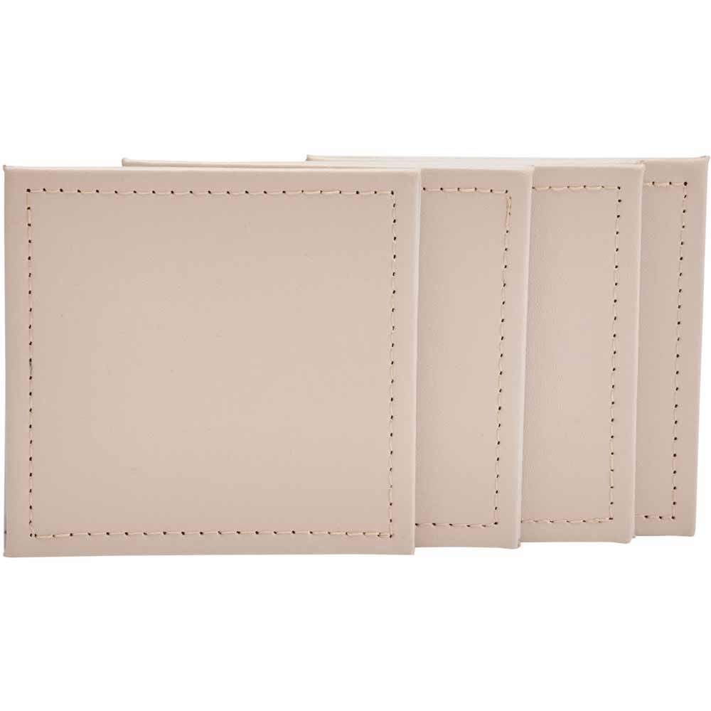 Wilko 2sided Faux Leather Coasters 4 Pack Wilko