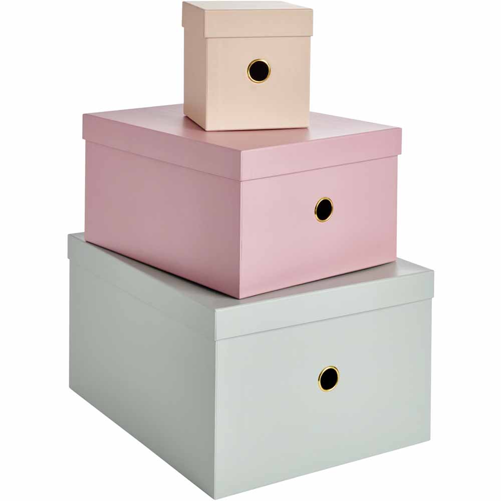 Wilko Storage Boxes Homespun 3 Pack Wilko