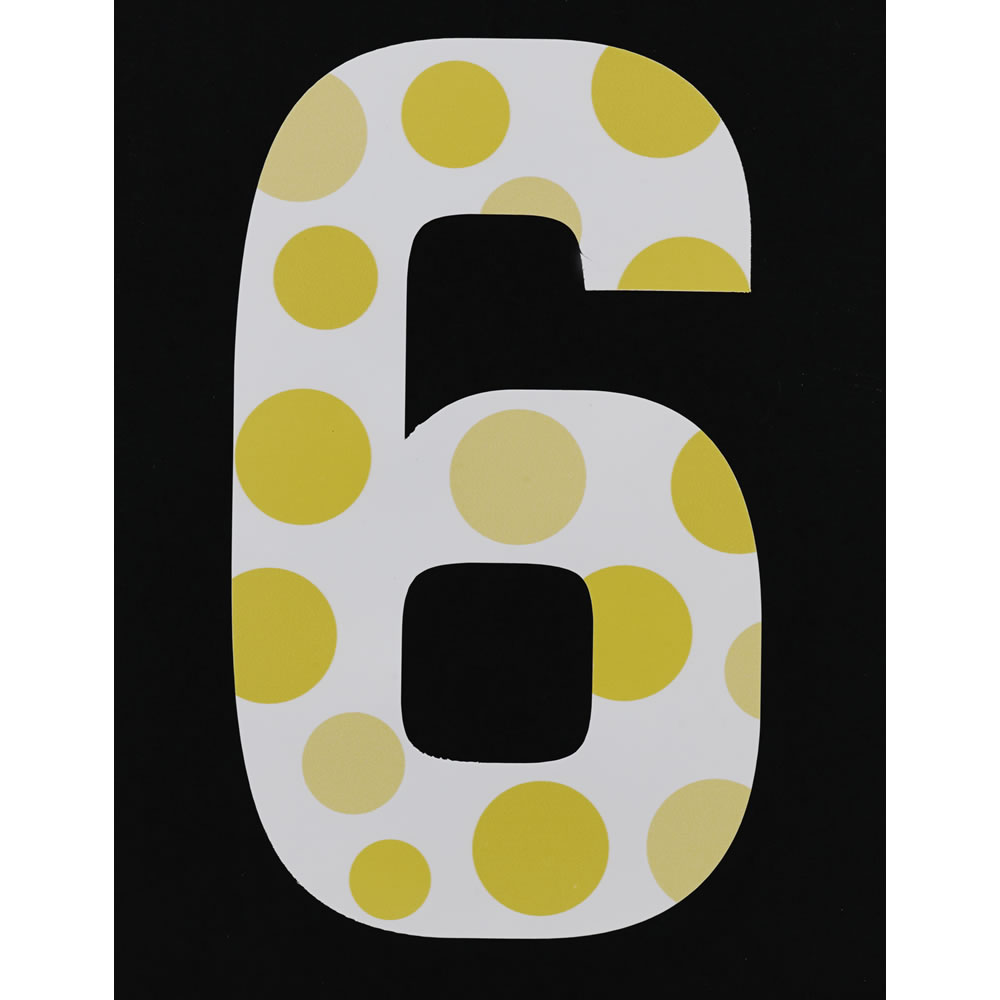Wilko Self Adhesive Vinyl Number 6 Coloured 150mm Wilko