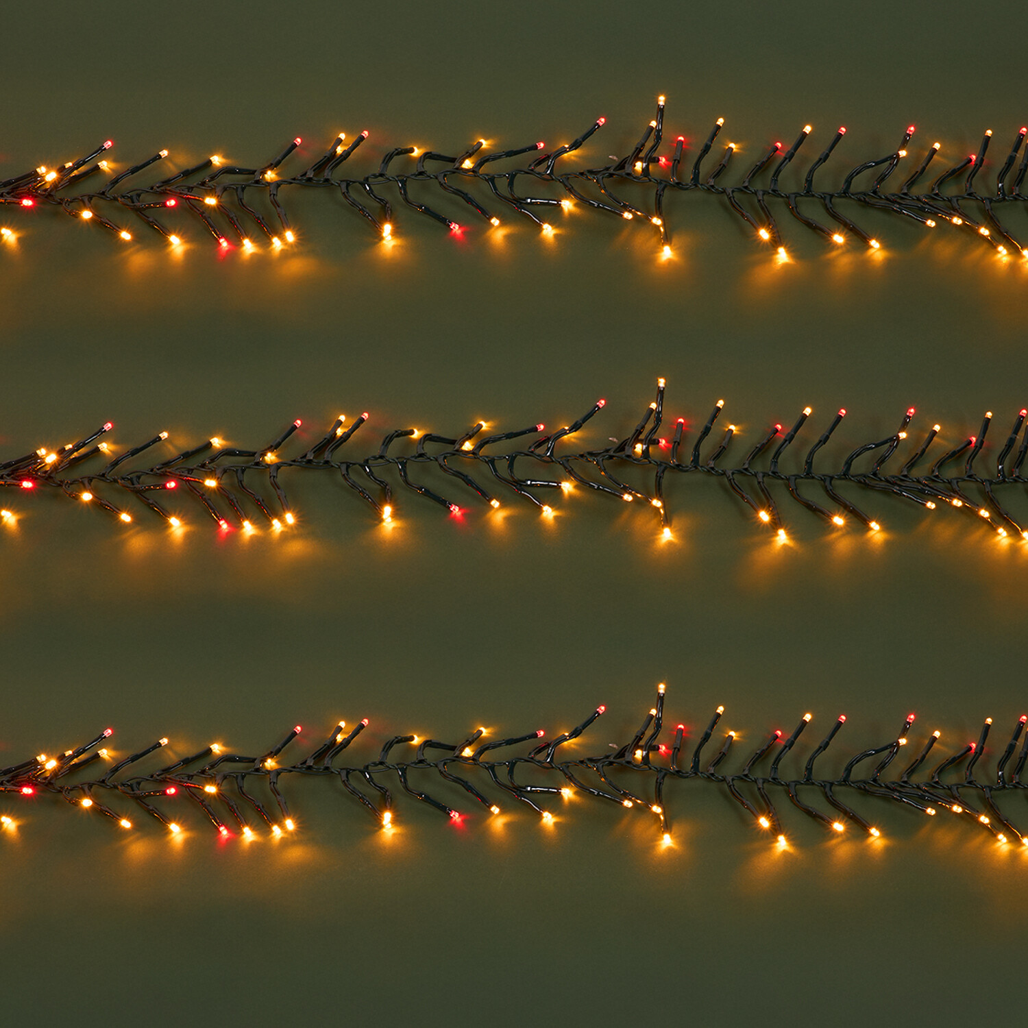 Cluster LED Light Chain Red and Gold 1000 | Wilko