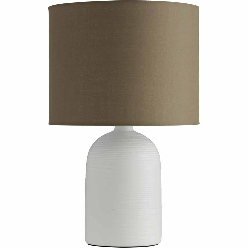 Wilko Cream Ceramic Etched Table Lamp Wilko