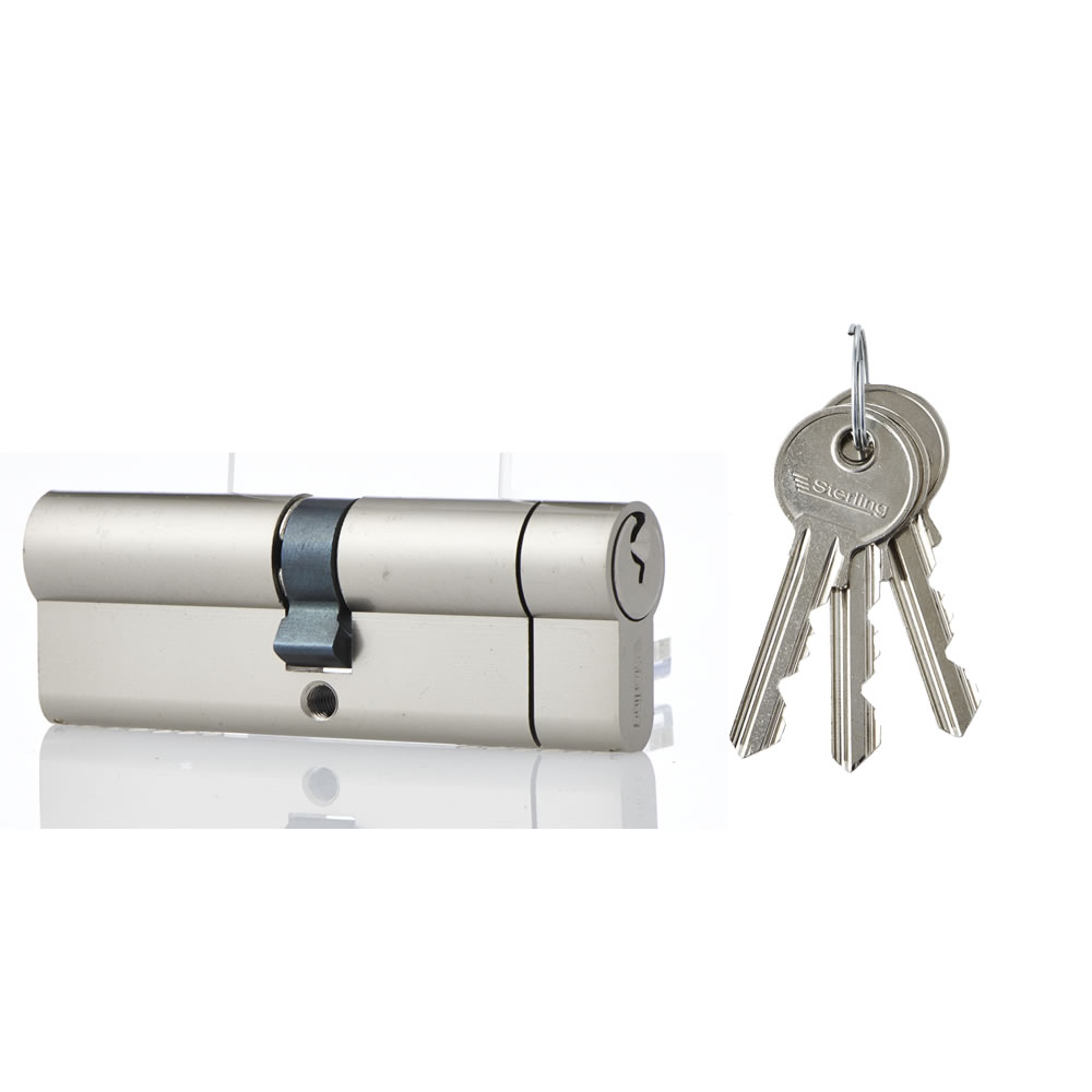 Wilko Cylinder Lock Nickel 45 x 45mm Wilko
