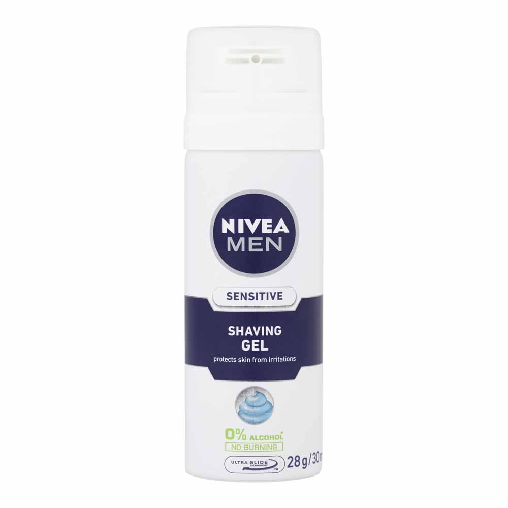Nivea Men Shaving Sensitive Shaving Gel Travel Size 30ml Wilko