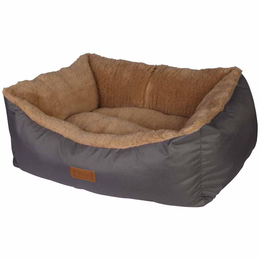 Oxford Square Dog Bed Grey 95x70x28cm Wilko