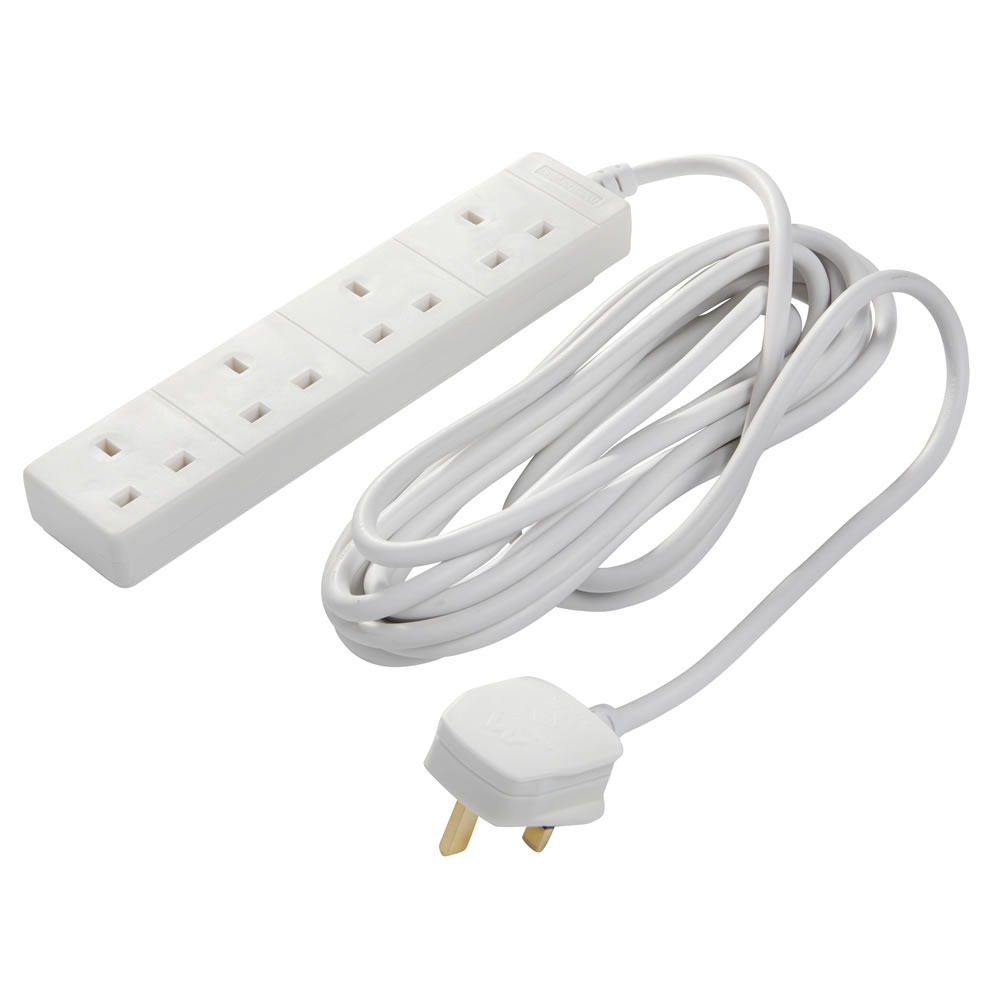Wilko 13amp 5m 4 Socket Extension Lead Wilko