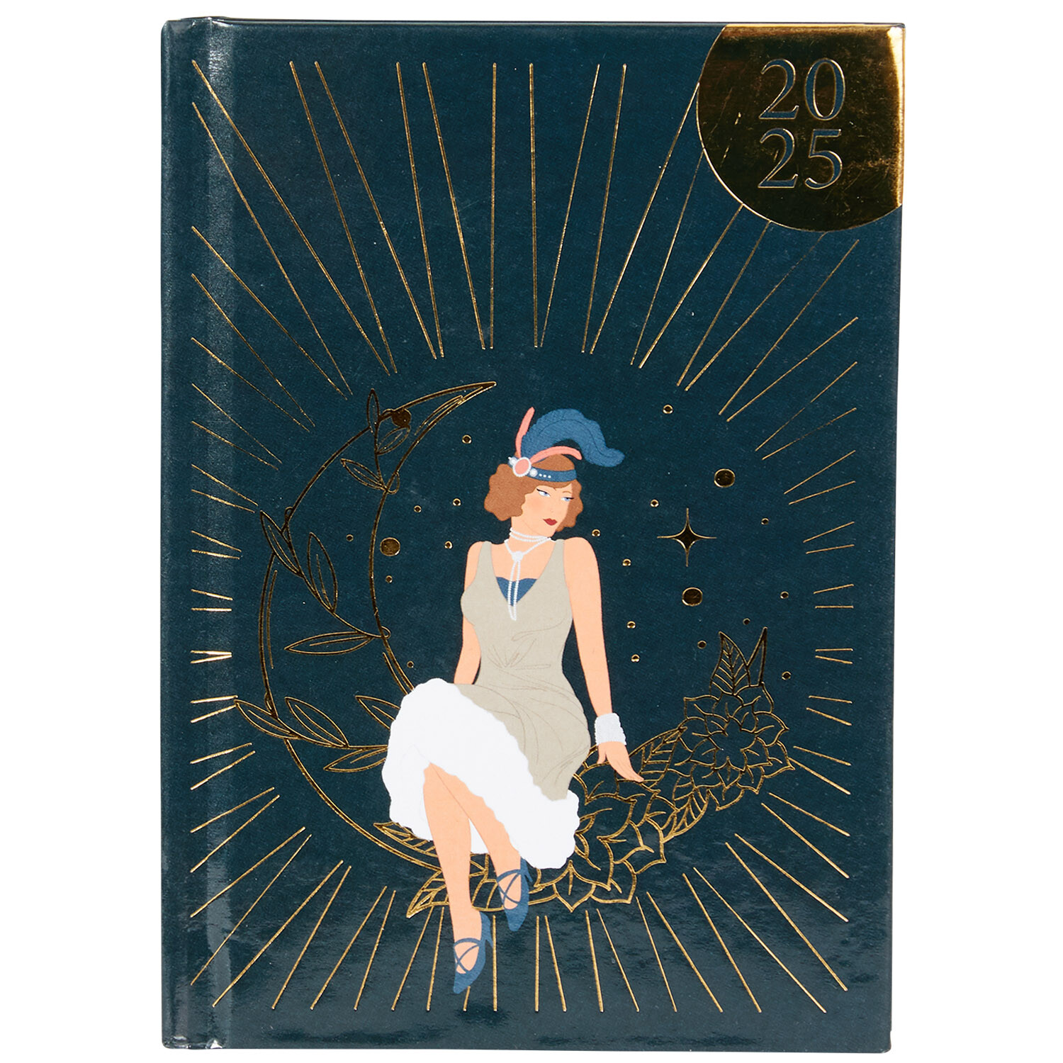 2025 Art Deco Diary A6 Navy Wilko