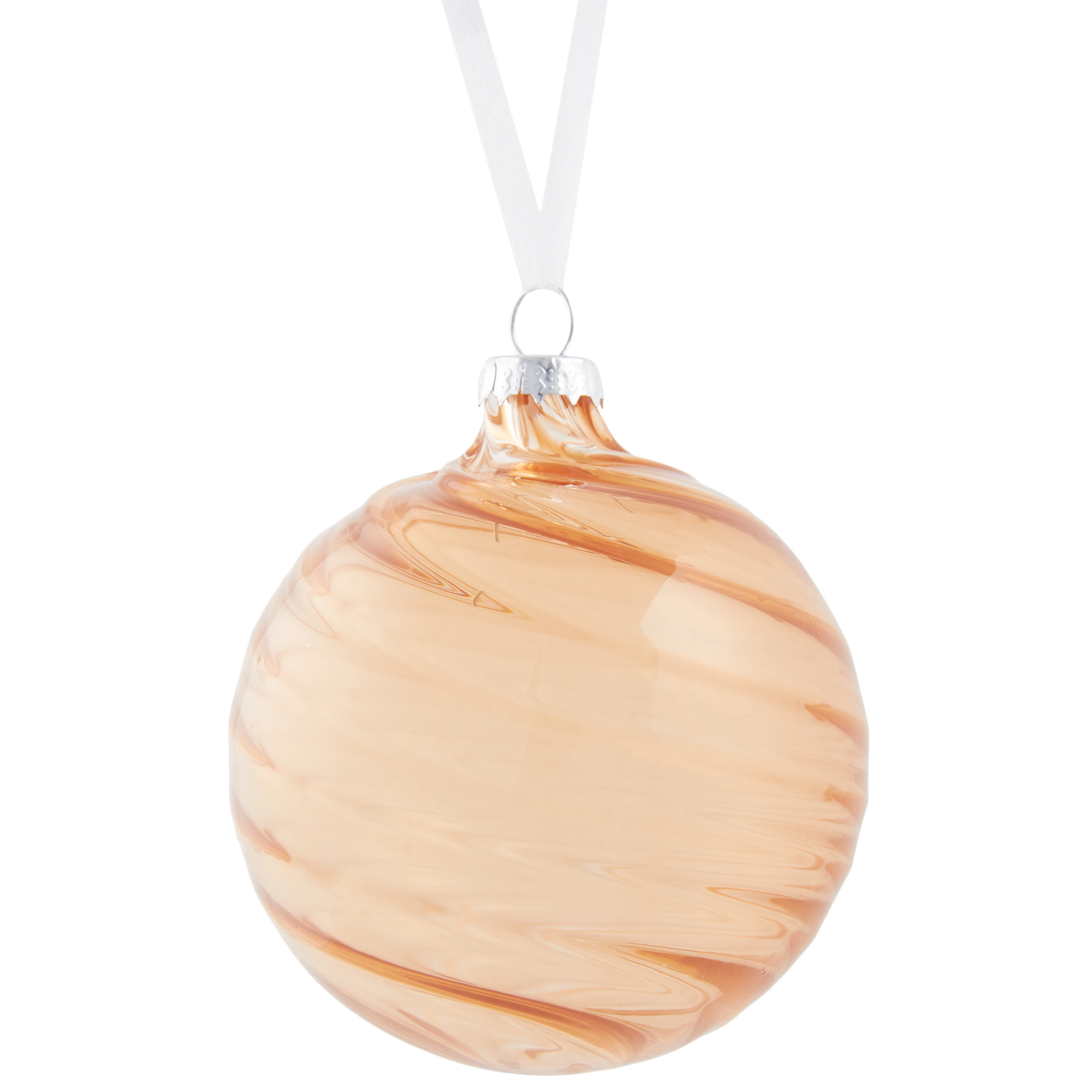 Swirl Bauble Glass Amber Amber Wilko