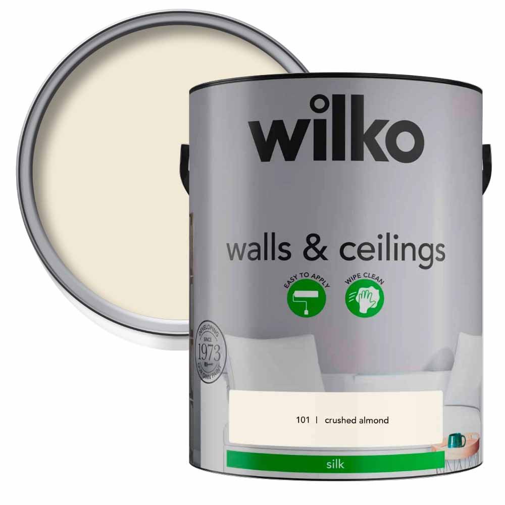 Wilko Walls & Ceilings Crushed Almond Silk Emulsion Paint 5L Wilko