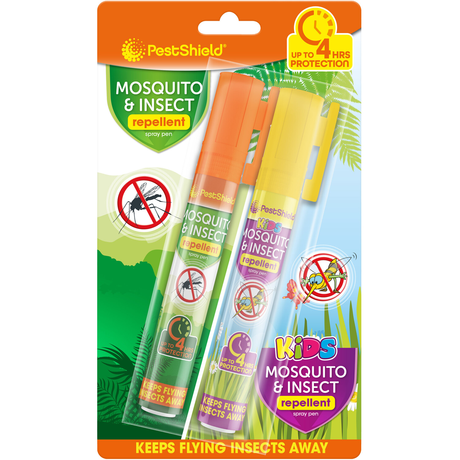 Pack of 2 Mosquito & Insect Repellent Spray Pens Orange Wilko