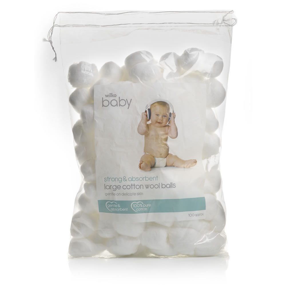 Wilko Baby Cotton Wool 100 pack Wilko