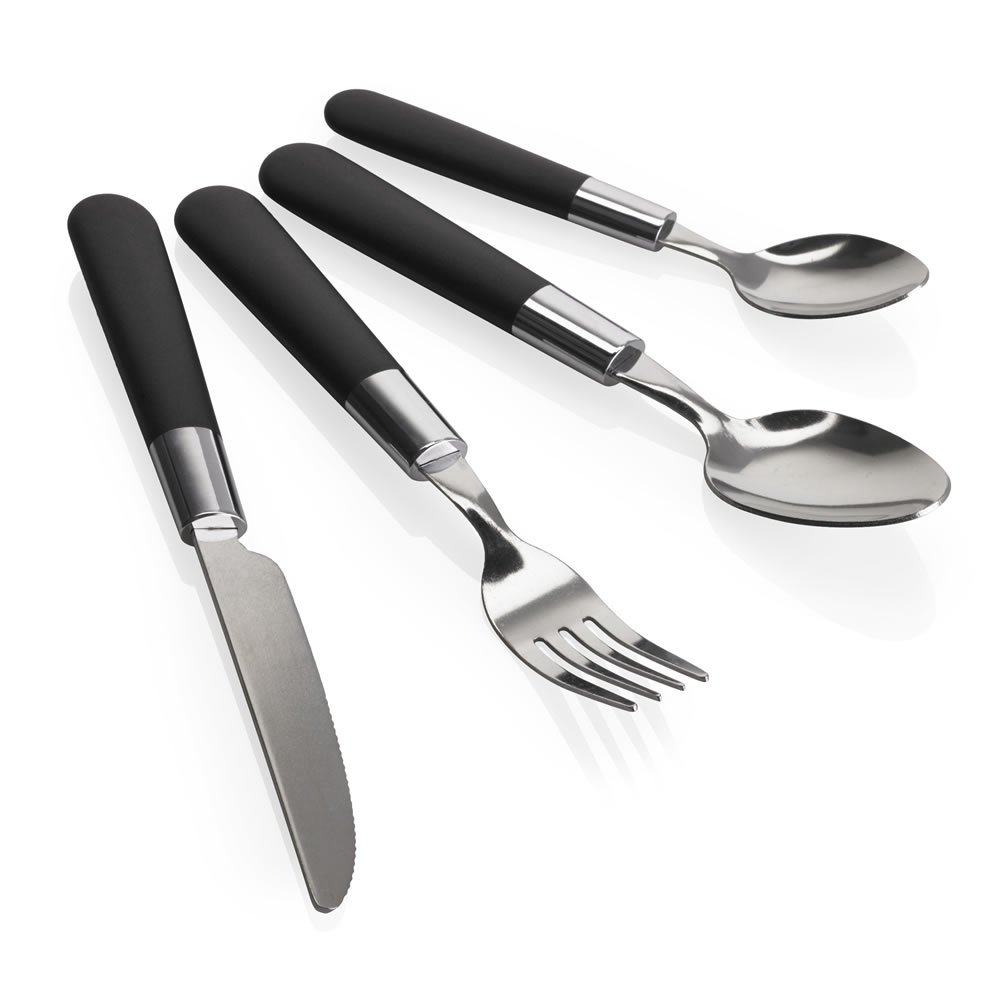 Wilko Play 16 piece Black Colour Cutlery Set Wilko