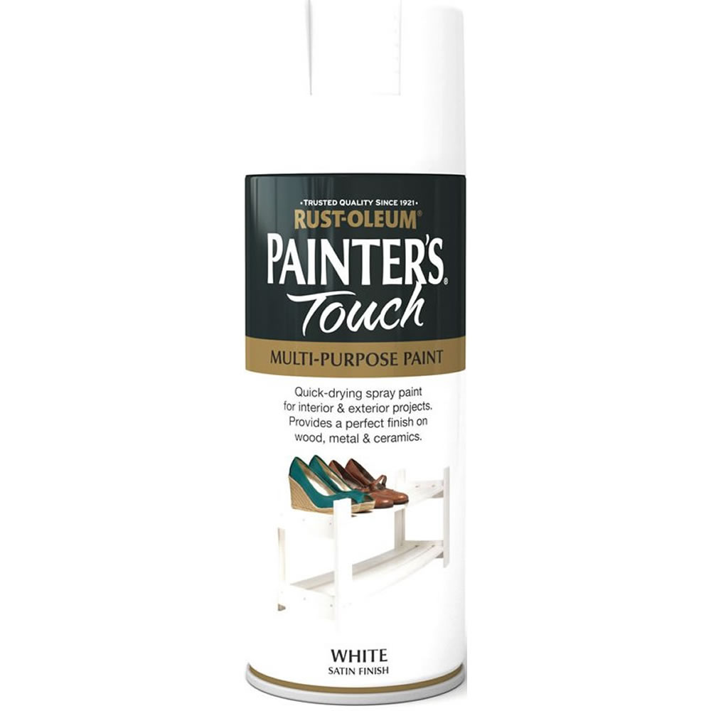 RustOleum White Painter's Touch Satin Spray Paint 400ml Wilko