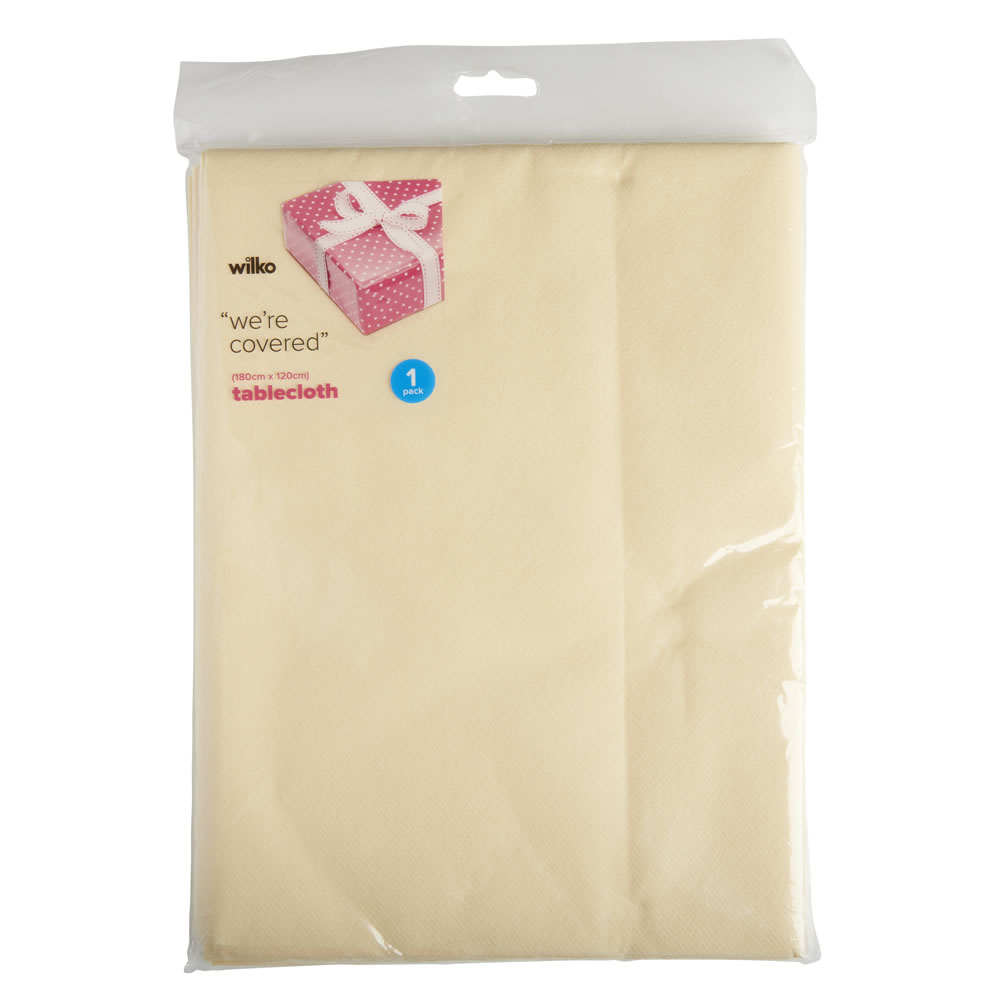 Wilko Paper Tablecloth Cream 180 x 120cm Wilko