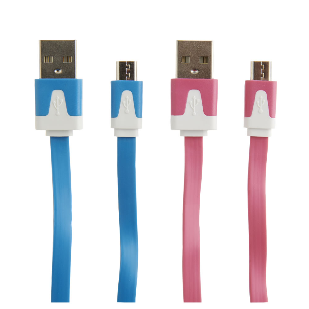 Single Wilko USB to Micro USB Ribbon Cable in Assorted styles Wilko