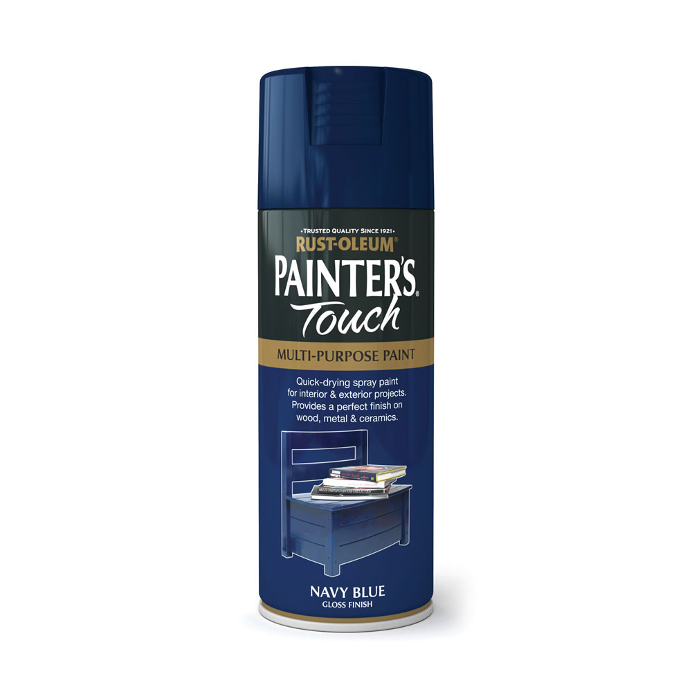 RustOleum Painter's Touch Gloss Spray Paint Navy Blue 400ml Wilko