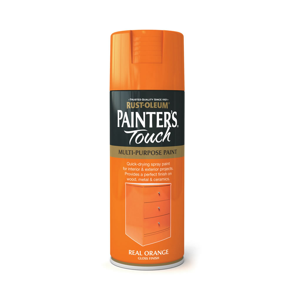 RustOleum Painter's Touch Gloss Spray Paint Real Orange 400ml Wilko