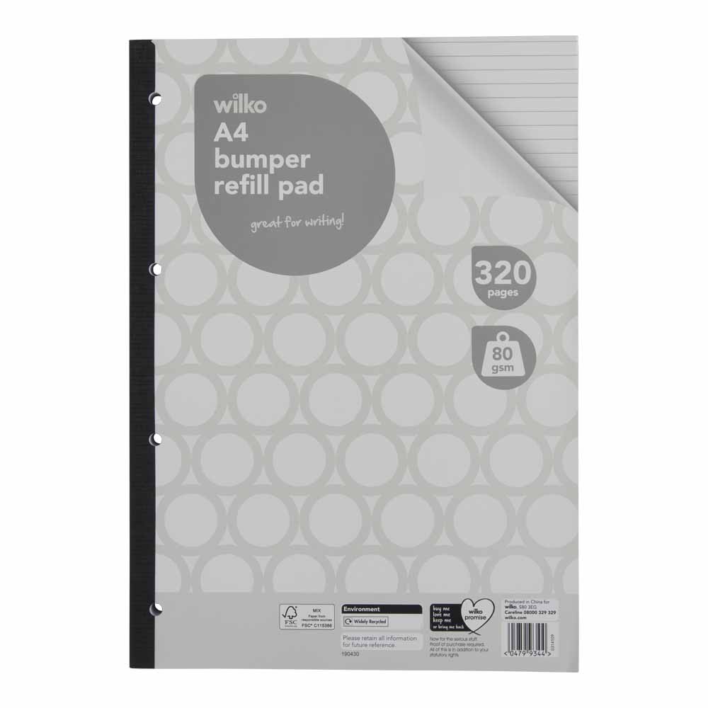 Wilko A4 Bumper Refill Pad 80gsm Wilko