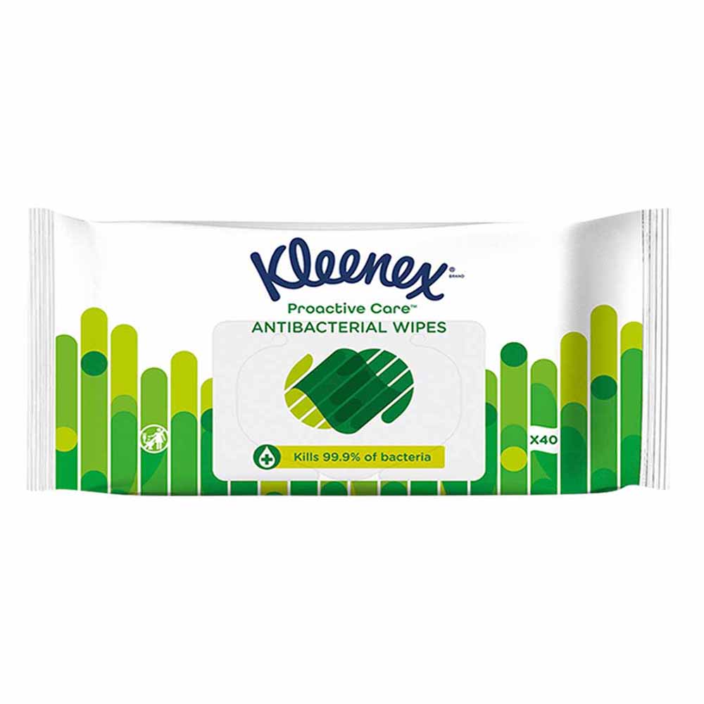 Kleenex Water Fresh Antibacterial Wet Wipes 40pk Wilko