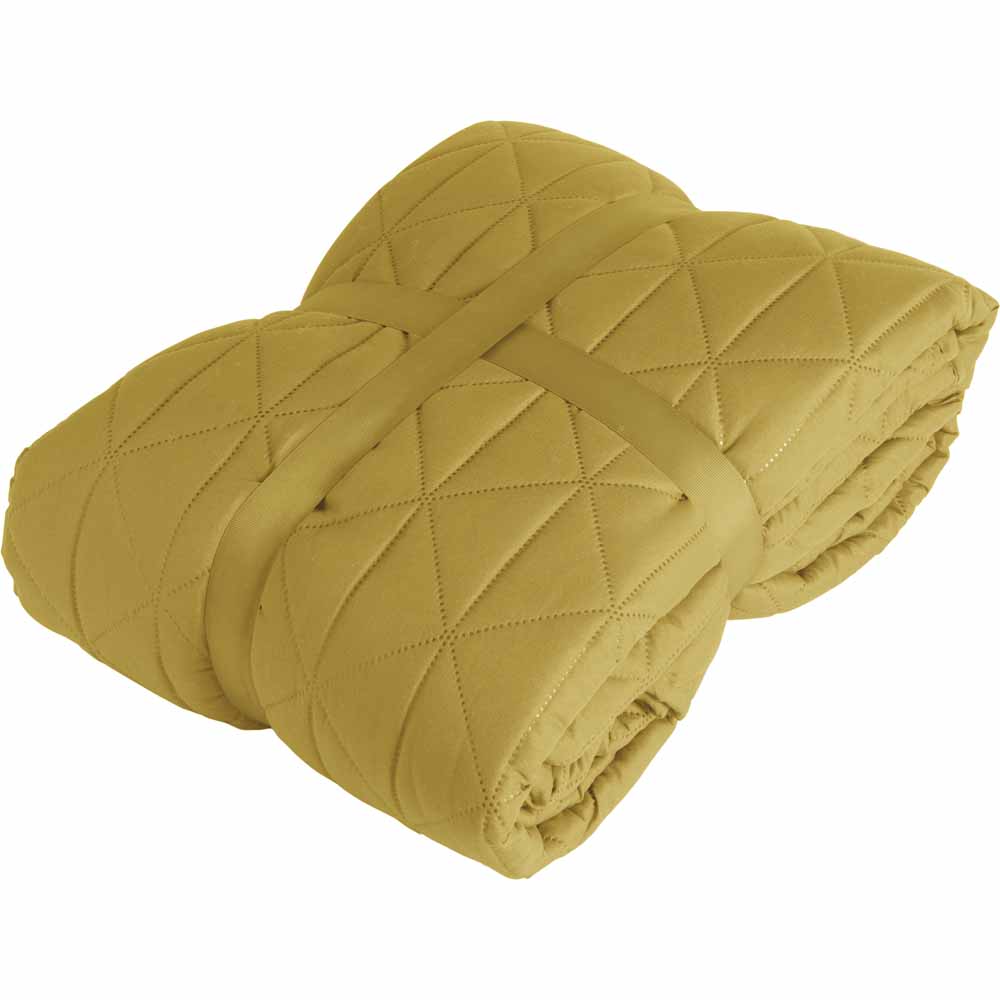Wilko Yellow Ochre Pinsonic Throw 200 x200cm Wilko