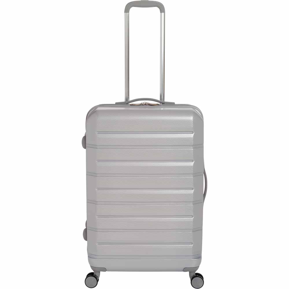 Wilko Hard Shell Suitcase Silver 25 inch Wilko