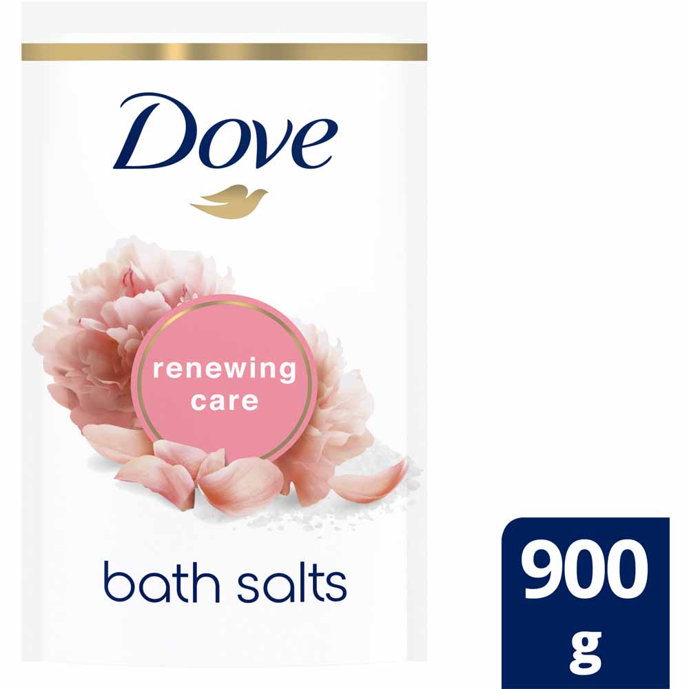 Dove Peony & Rose Renewing Care Badesalz – 900 G, Mit Meersalz & Natürlichen Feuchthaltemitteln – Für Weiche Haut & Entspannung