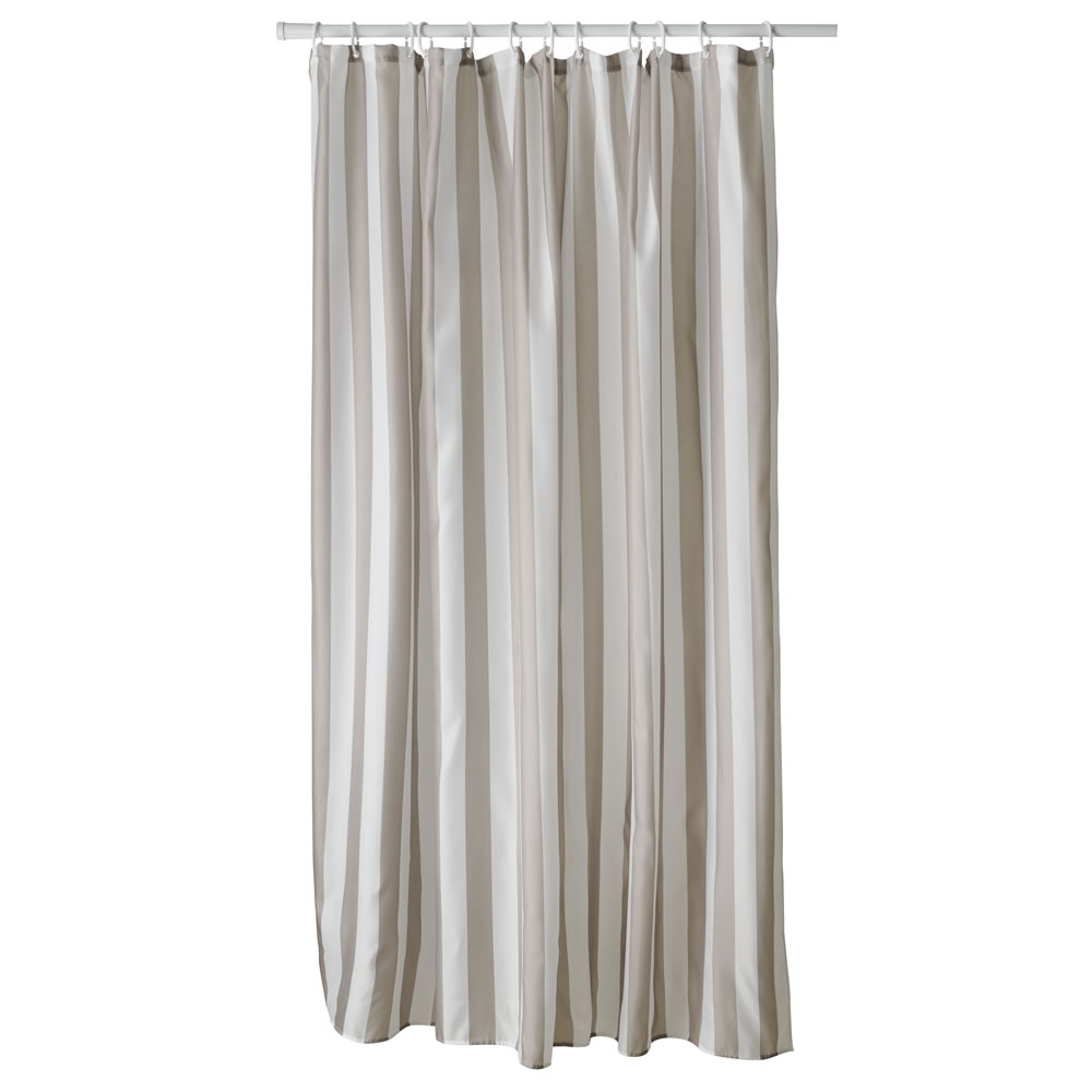 Wilko Natural Stripe Shower Curtain Wilko