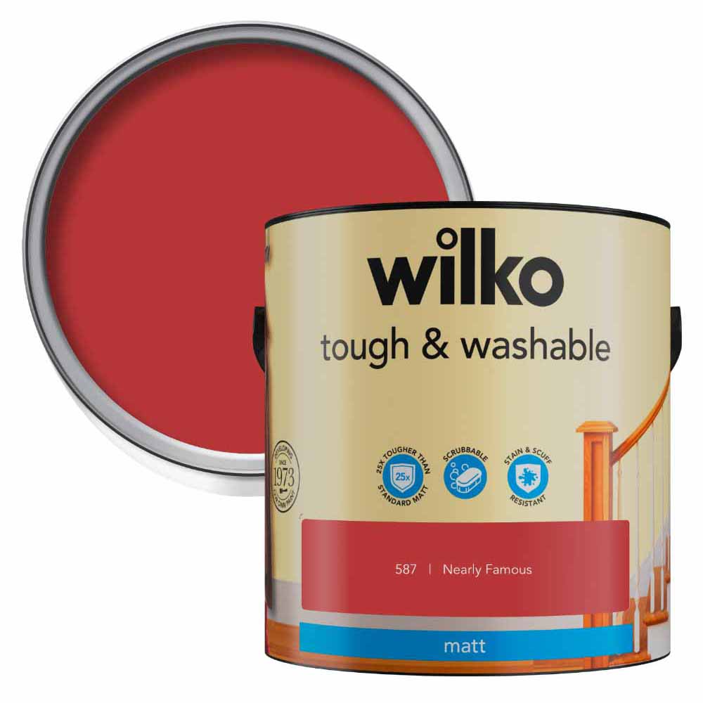 Wilko Tough & Washable Nearly Famous Matt Emulsion Paint 2.5L Wilko