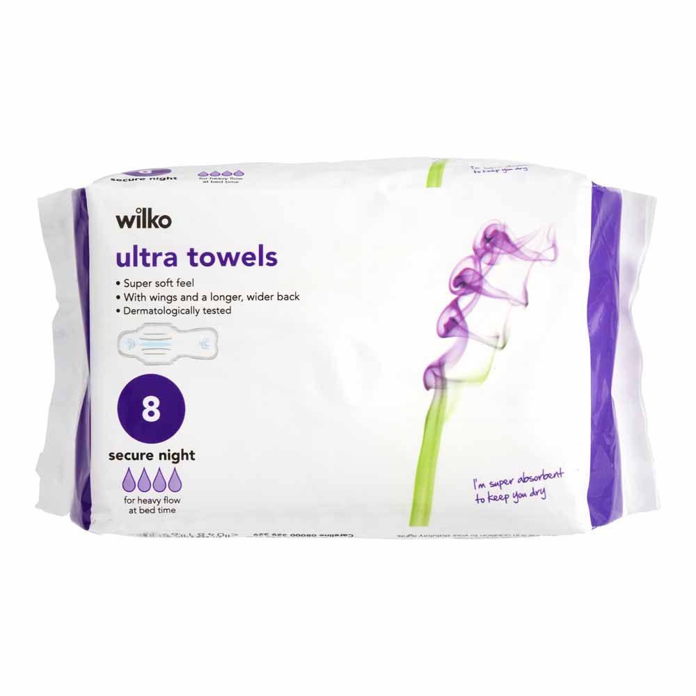 Wilko Ultra Secure Night Towels 8 Pack Wilko