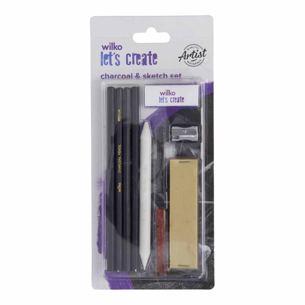 Wilko Let's Create Charcoal and Sketch Drawing Set Wilko