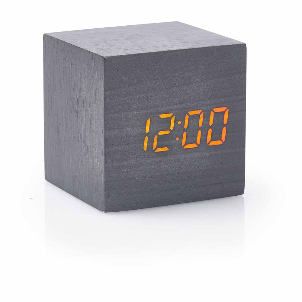 Wilko Black Wood Digital Alarm Clock Wilko