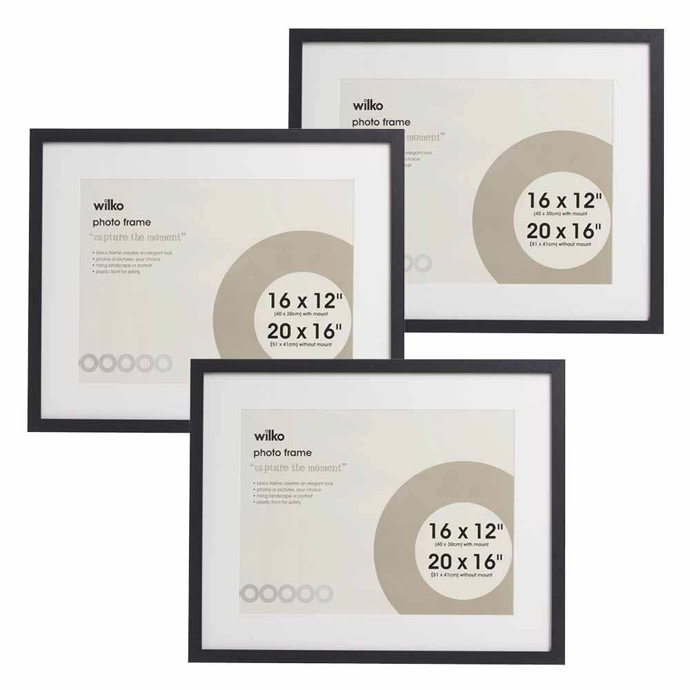 Wilko Black Photo Frame 20 x 16 Inch 3 Pack Wilko