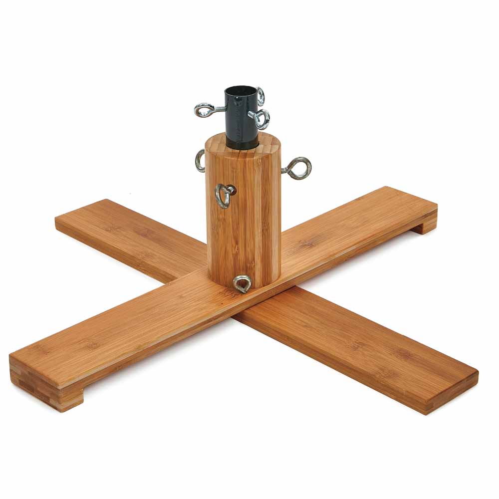 Premier Artificial Tree Stand In Natural Wood With 3 Screw Tight