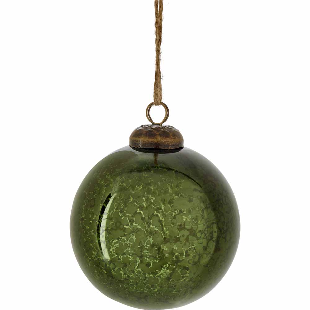 Wilko Midwinter Green Mercurized Christmas Tree Bauble Wilko