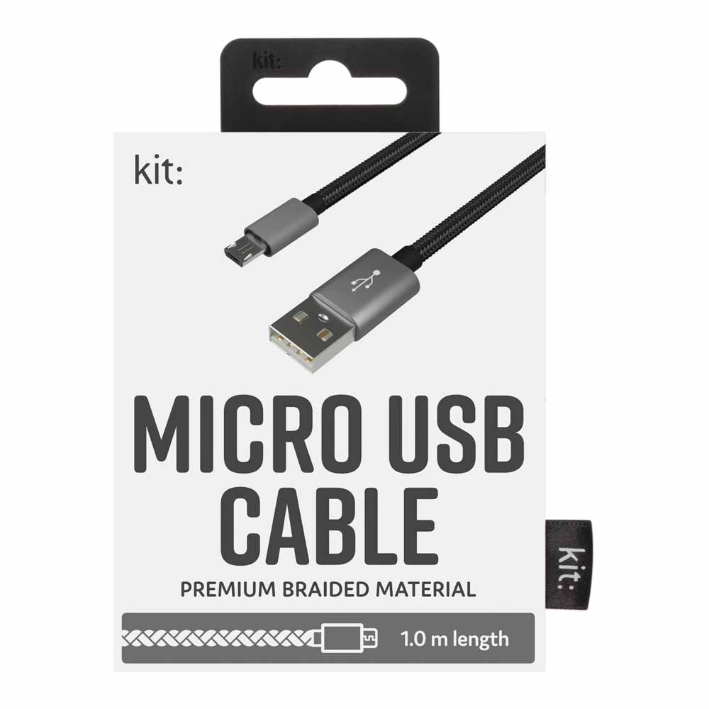 Premium Mirco USB Cable 1M Space Grey Wilko