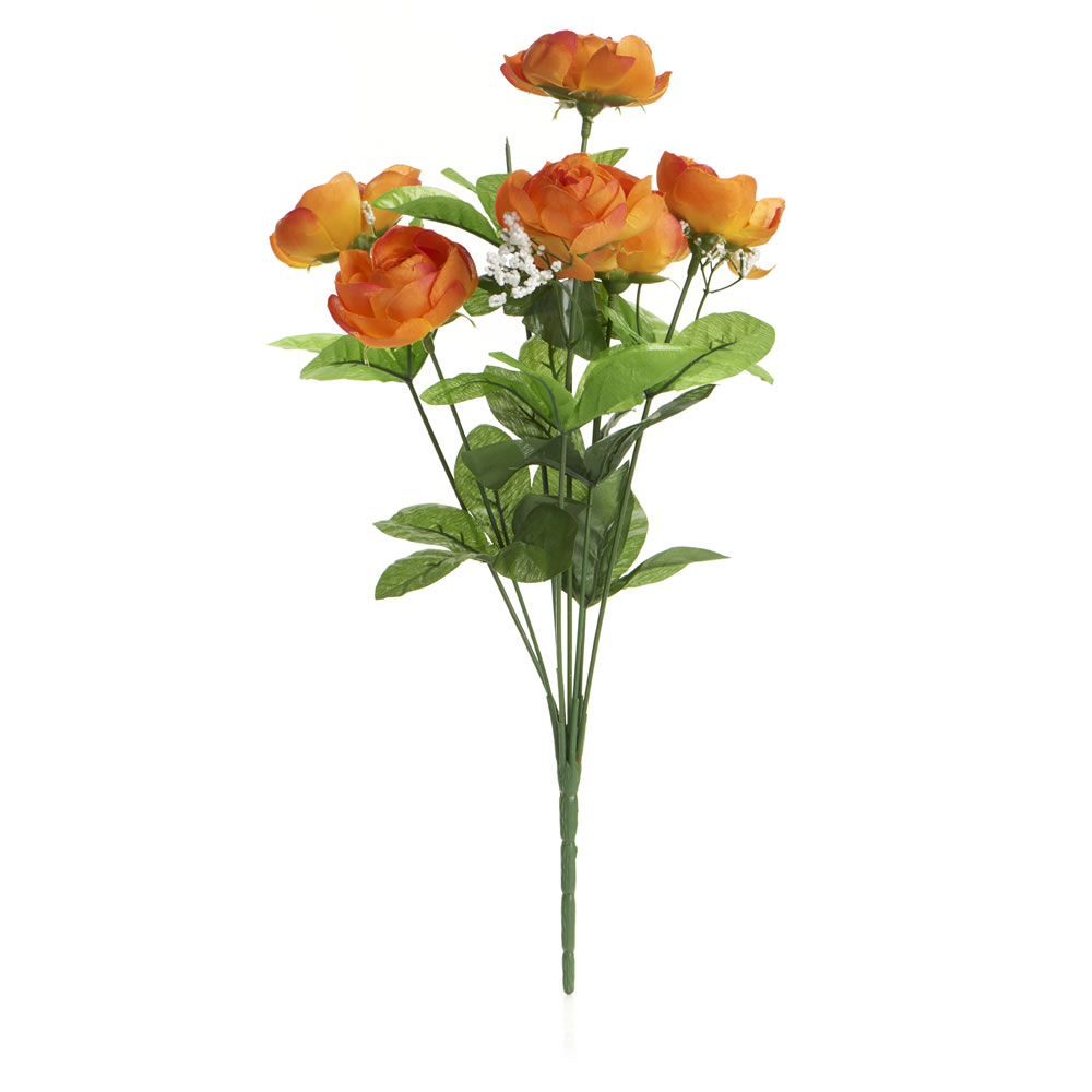 Wilko Orange Ranunculus Bunch of Artificial Flowers Wilko