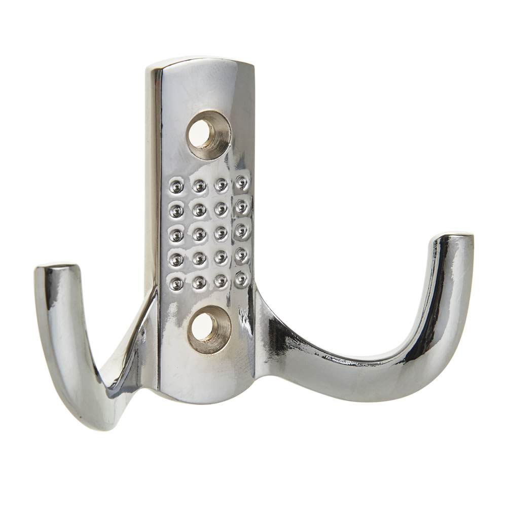 Wilko Dimple Chrome Effect Double Coat Hook Wilko