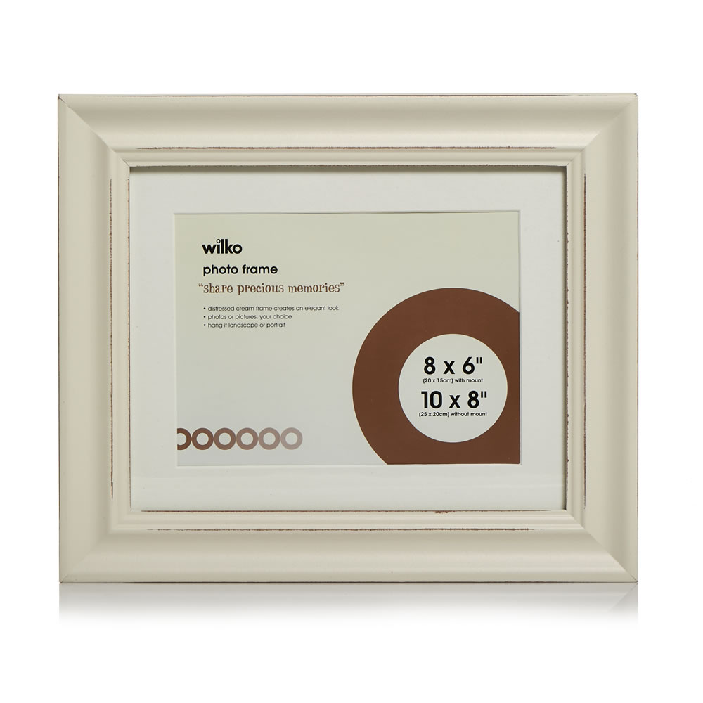 Wilko Cream Distressed Photo Frame 10 x 8 Inch Wilko