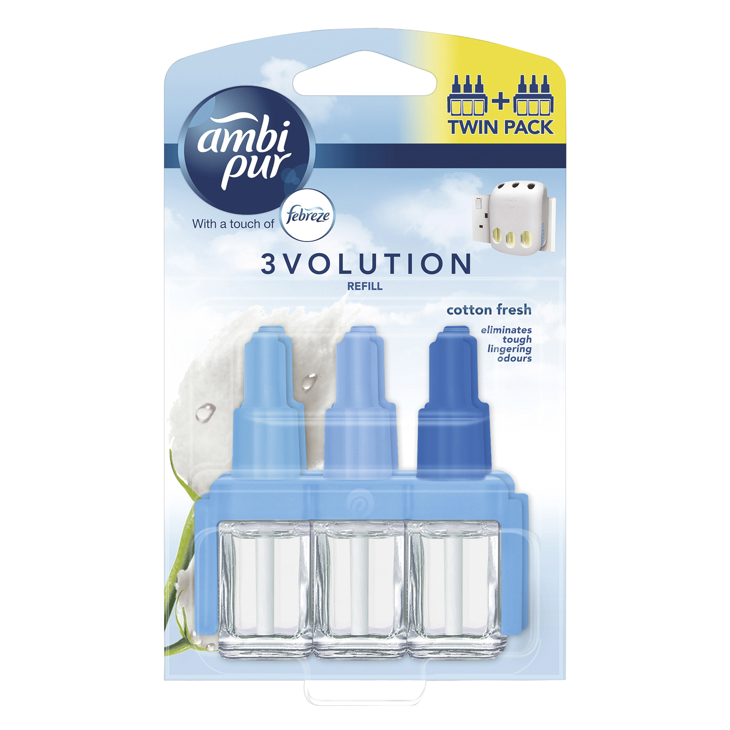 Ambi Pur 3Volution Twin Refill Pack - Cotton Fresh | Wilko