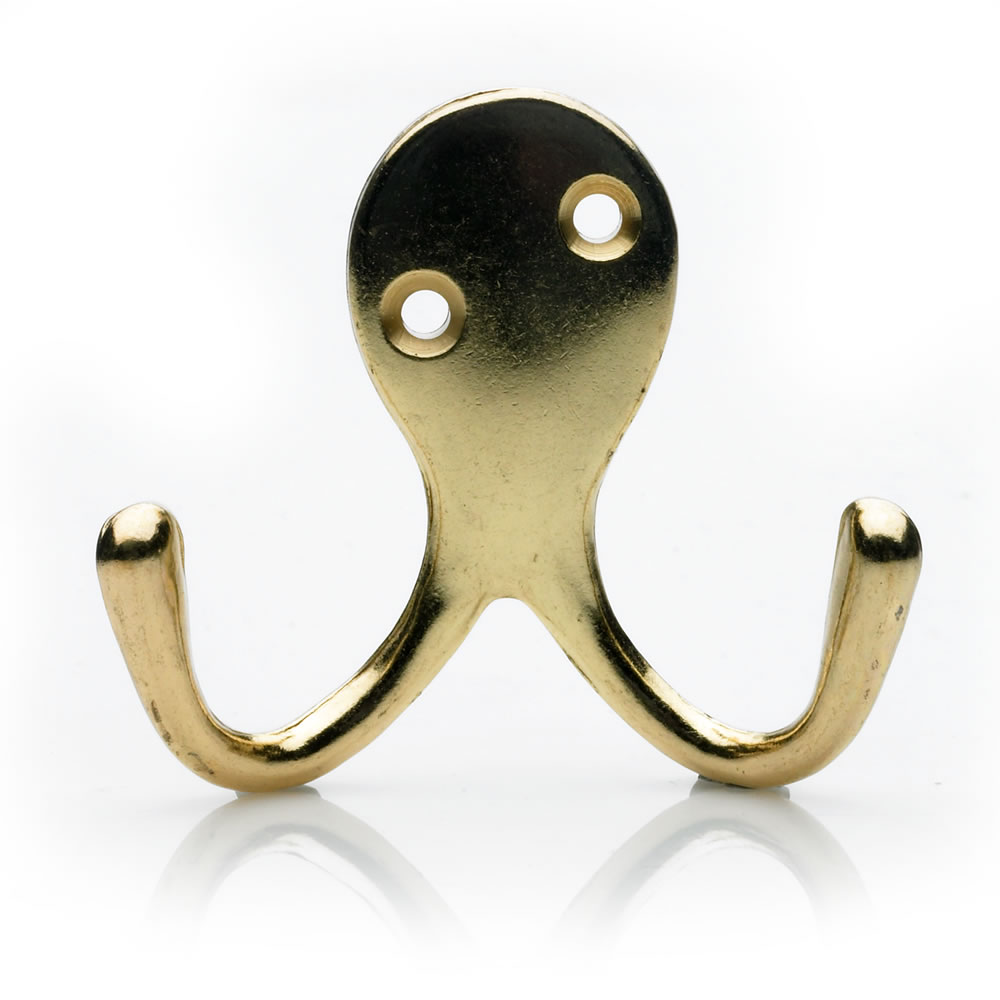 Wilko Brass Effect Double Robe Hook Wilko