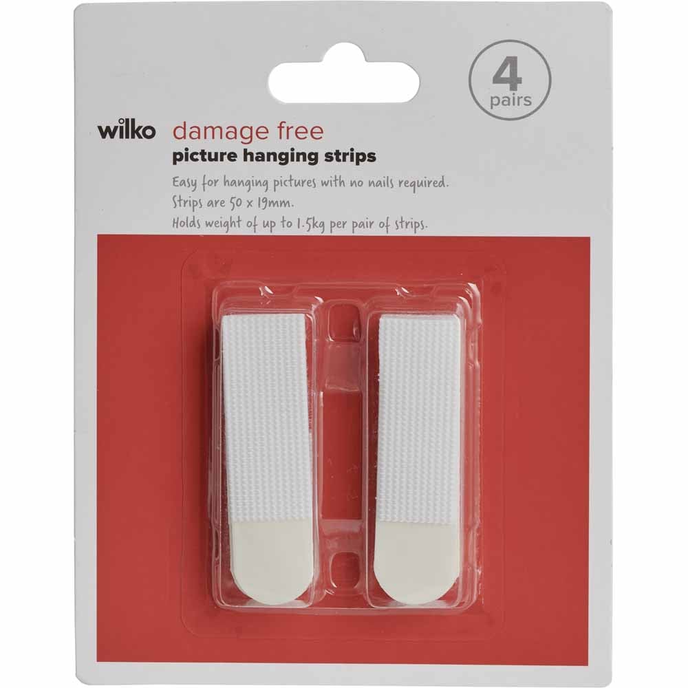 Wilko 50 x 19mm Damage Free Hanging Strips 4 Pairs Wilko