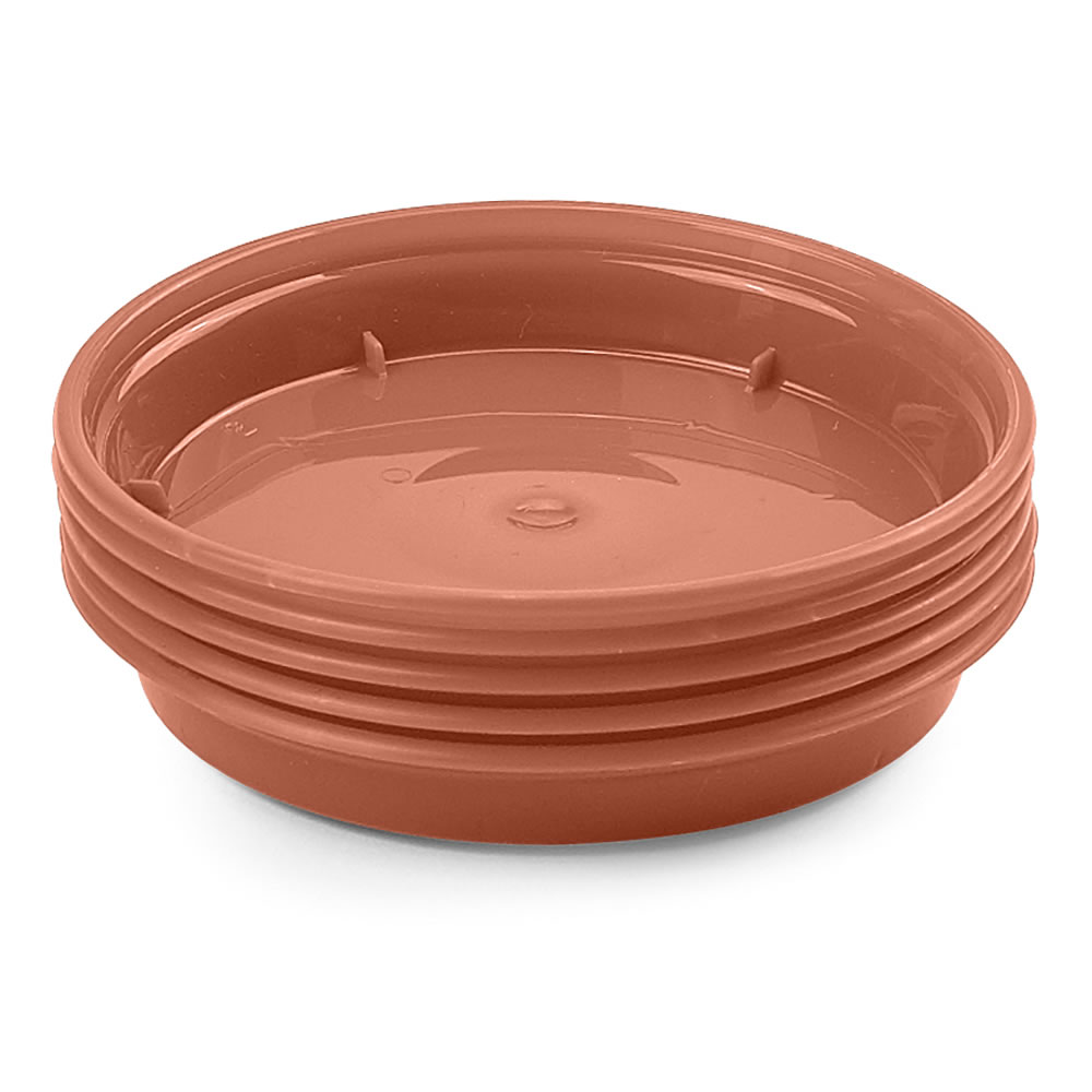 Wilko Terracotta Plastic Plant Pot Saucer 13cm 5 Pack Wilko