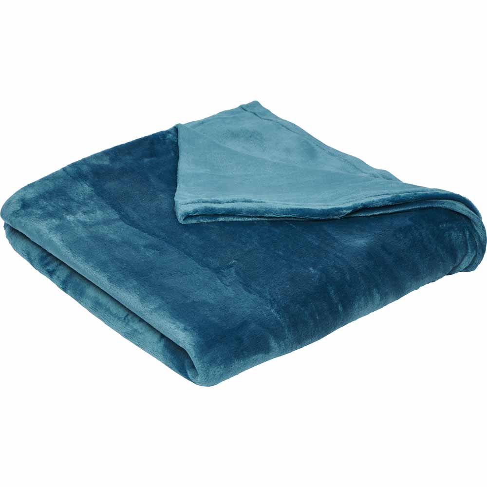 Wilko Teal Supersoft Throw 200 x 200cm Wilko