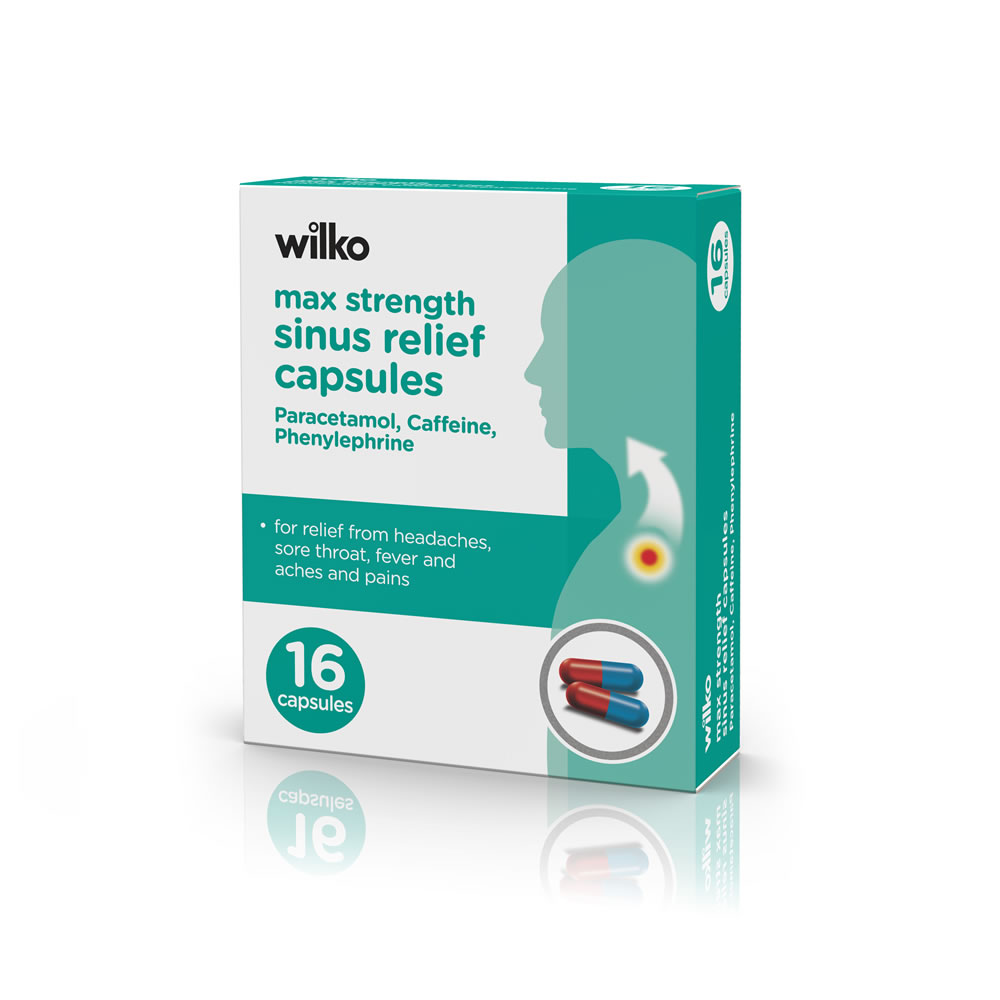 Wilko Sinus Relief Max Strength Capsules 16 pack Wilko