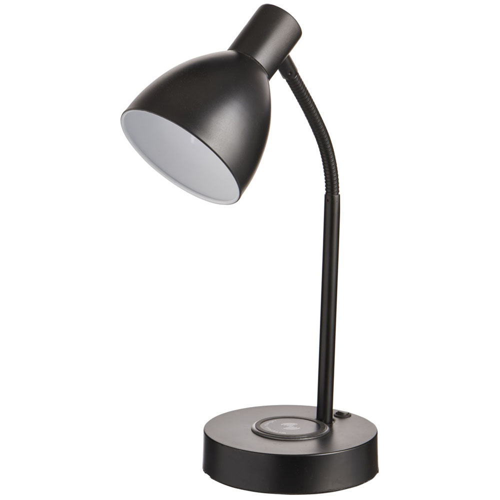 Wilko Lamp with Charging Plate Black Wilko