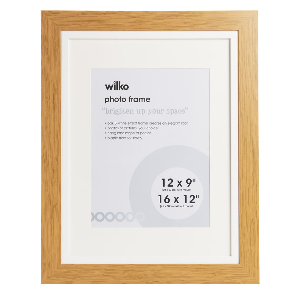 Wilko Oak Effect Photo Frame 16 x 12 Inch Wilko