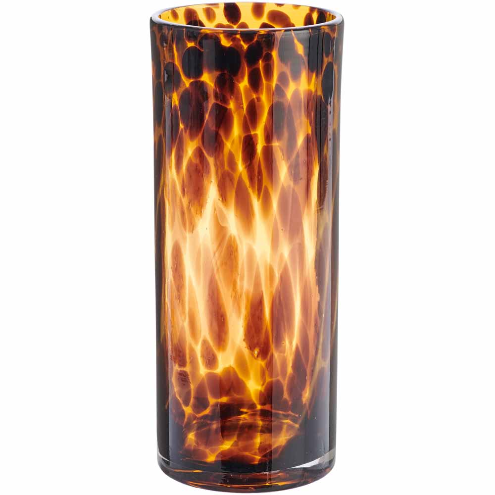 Wilko Leopard Print Glass Vase Wilko
