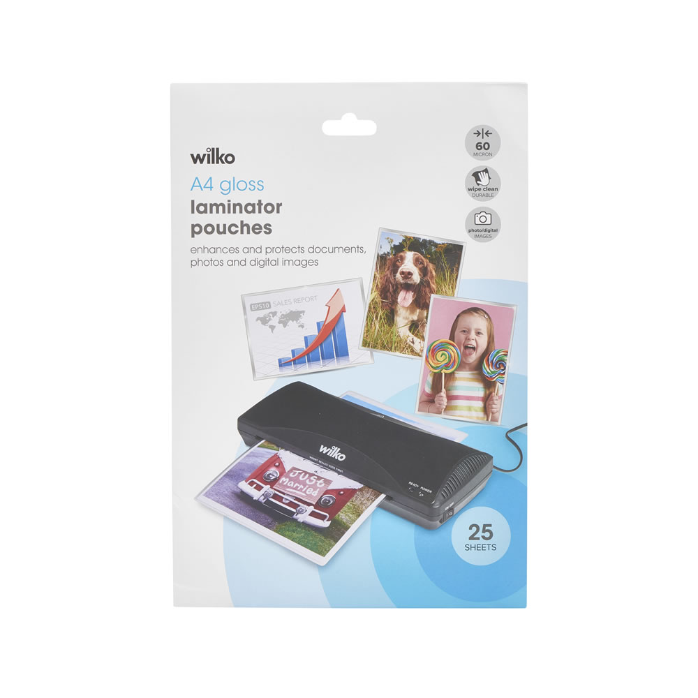 Wilko A4 Laminator Pouches 25pk Wilko
